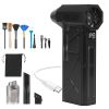 Compressed Air Duster with LED Light Vacuum Cleaner Max 160000RPM Speed for PC Keyboard Cleaning High Speed Rechargeable Cordless Air Blower with 4 Sp