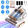 Mattress Vacuum Cleaner 16Kpa Bed Vacuum Cleaner Handheld Vacuums with Ultrasonic & UVC Light 18000 RPM Brushroll Rotation Dual Dust Bins Washable Fil