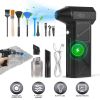 Compressed Air Duster with LED Light Vacuum Cleaner Max 160000RPM Speed for PC Keyboard Cleaning High Speed Rechargeable Cordless Air Blower with 4 Sp