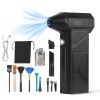 Compressed Air Duster with LED Light Vacuum Cleaner Max 160000RPM Speed for PC Keyboard Cleaning High Speed Rechargeable Cordless Air Blower with 4 Sp