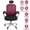 Ergonomic Mesh Office Chair High Back Desk Chair 360° Swivel Home Task Chair with Adjustable Lumbar Support Rocking Function Armrest Headrest