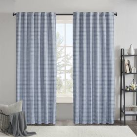1PC 50x108" Plaid Rod Pocket and Back Tab Curtain Panel with Fleece Lining