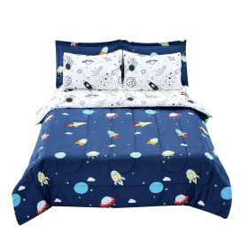 VEVOR Kids Comforter Set 7 Pieces Twin Bedding Set for Kid & Teen Space Printed