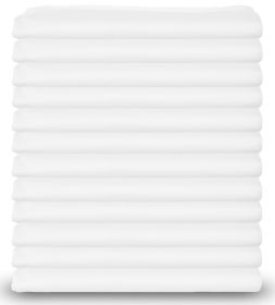 White Cotton Pillow Cases Standard Size Set of 12 Heavy Weight Quality Pillowcase with T 200 Thread Count Elegant Double Stitched Tailoring Pillo