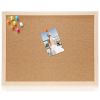 Notice Cork Board Double Sided Bulletin Board w/ Wood Frame Pushpin Hangers Hemp Rope for School Home Office Shop