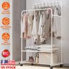 Garment Hanging Rack Clothing Hanging Rail Pillow Shoe Display Organizer Stand Rolling Wheel Clothes Organizer