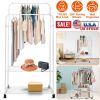 Garment Hanging Rack Clothing Hanging Rail Pillow Shoe Display Organizer Stand Rolling Wheel Clothes Organizer
