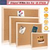 Notice Cork Board Double Sided Bulletin Board w/ Wood Frame Pushpin Hangers Hemp Rope for School Home Office Shop