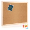 Notice Cork Board Double Sided Bulletin Board w/ Wood Frame Pushpin Hangers Hemp Rope for School Home Office Shop