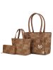 MKF Collection Lady II M Signature Large Tote, Small Tote & Wallet Set, Stylish Womens Handbag M Design by Mia K