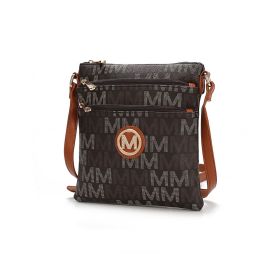 MKF Collection Lemuel M Signature Crossbody by Mia K. (Color: Brown, Material: Vegan Leather)