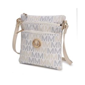 MKF Collection Lemuel M Signature Crossbody by Mia K. (Color: White, Material: Vegan Leather)