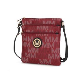 MKF Collection Lemuel M Signature Crossbody by Mia K. (Color: Burgundy, Material: Vegan Leather)