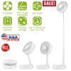 Portable Folding Desk Table Fan Quiet USB Rechargeable Telescopic Standing Floor Fan w/ 4 Speeds Adjustable Height 180° Tilting Angle For Office Home