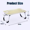 Foldable Laptop Table Portable Lap Desk Bed Table Tray Laptop Stand with Cup Holder & Tablet Slot & Lifting Handle for Working Writing Drawing & Eatin