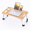 Foldable Laptop Table Portable Lap Desk Bed Table Tray Laptop Stand with Cup Holder & Tablet Slot & Lifting Handle for Working Writing Drawing & Eatin