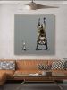Hand Painted Abstract Upside Down Dog Wall Art Poster and Print Canvas Painting Creative Living Room Decor Picture