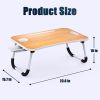 Foldable Laptop Table Portable Lap Desk Bed Table Tray Laptop Stand with Cup Holder & Tablet Slot & Lifting Handle for Working Writing Drawing & Eatin