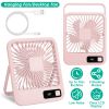 Mini Desktop Cooling Fan Rechargeable Battery Powered Personal Fan Speed Adjustment Strong Airflow Quiet Travel Fan with LCD Display for Home Office T
